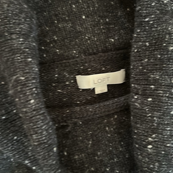 LOFT Black Cowl Neck Sweater Modern Knit Sz L - Picture 2 of 2